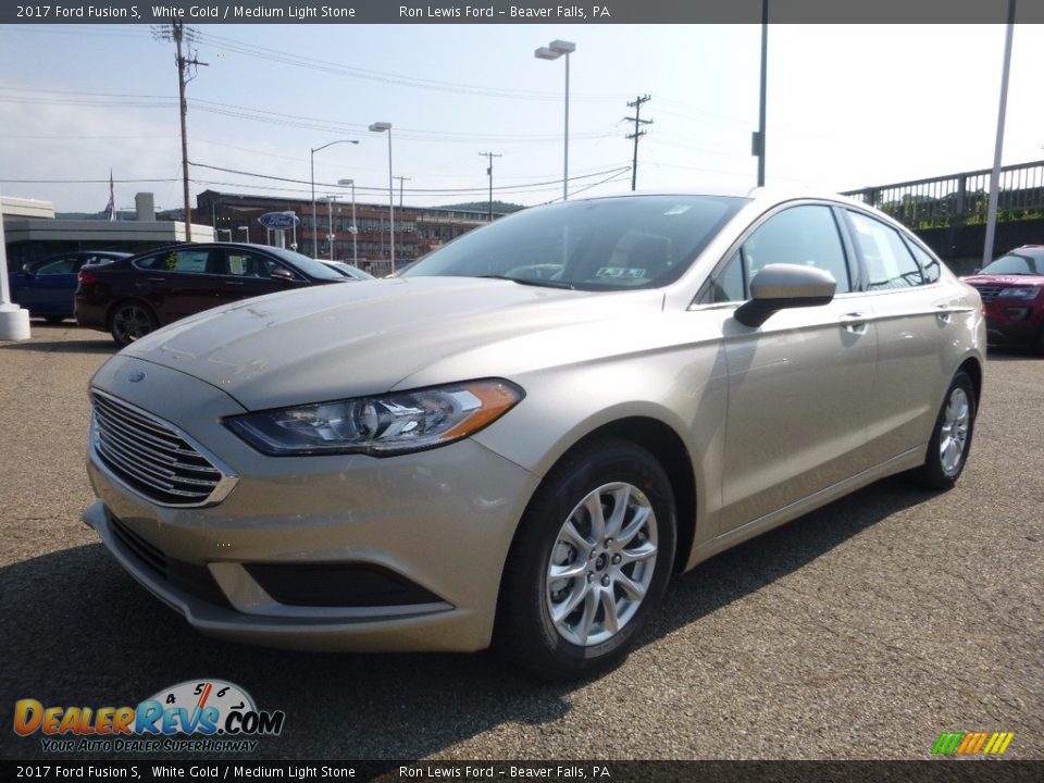 2017 Ford Fusion S White Gold / Medium Light Stone Photo #6
