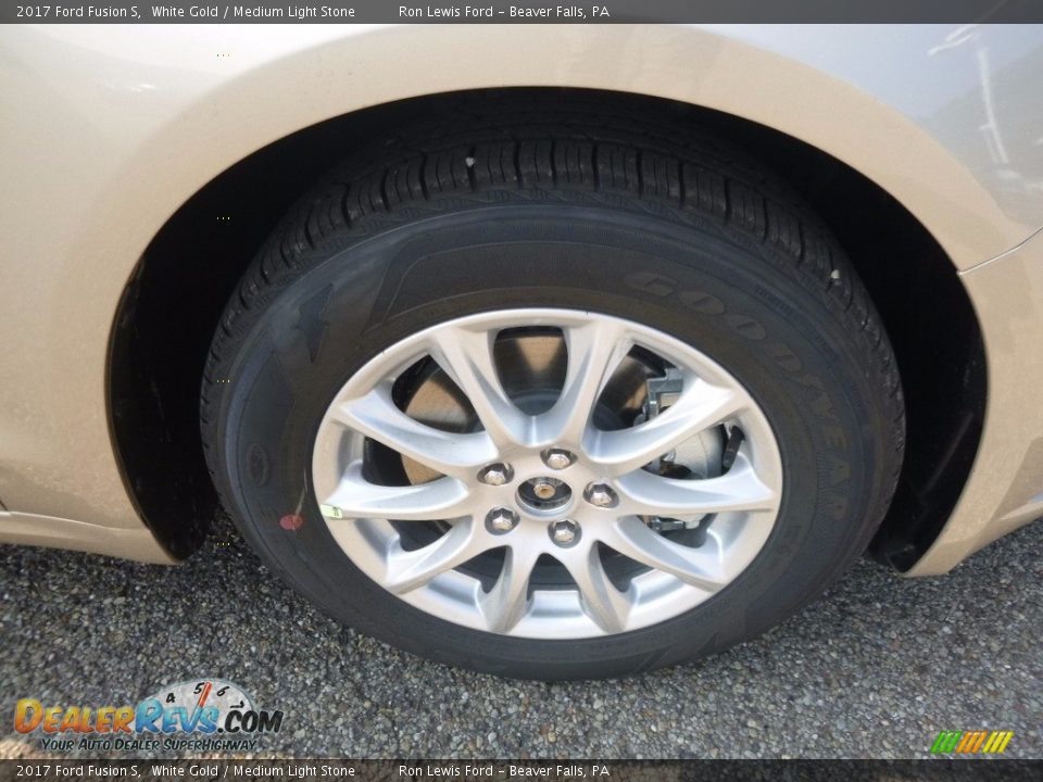 2017 Ford Fusion S White Gold / Medium Light Stone Photo #9