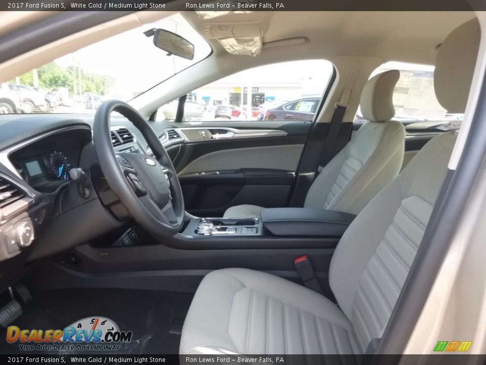 2017 Ford Fusion S White Gold / Medium Light Stone Photo #10