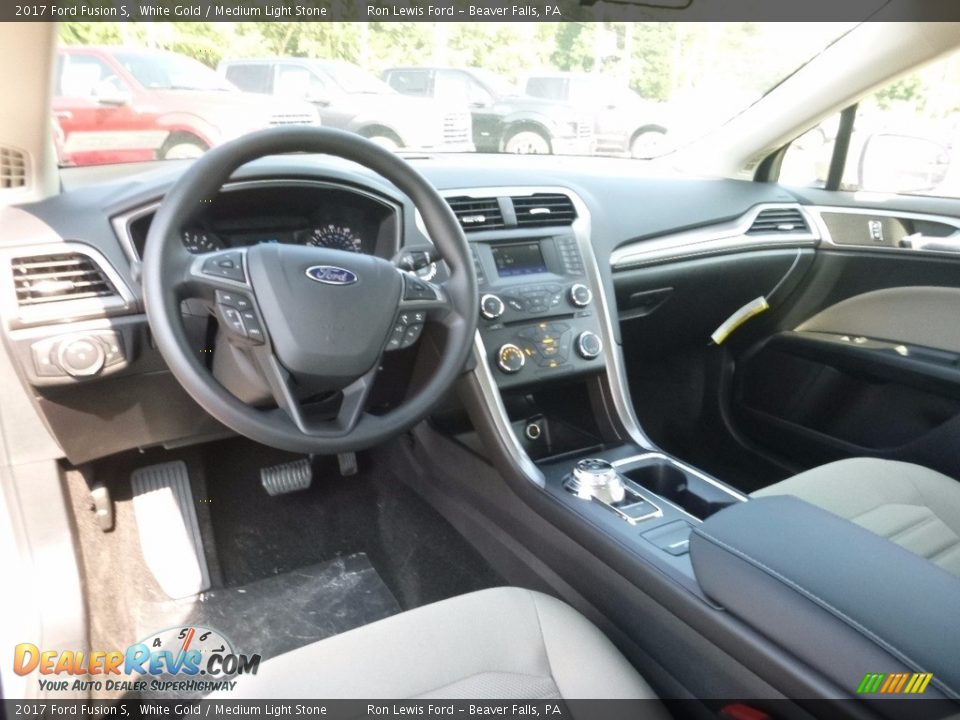 2017 Ford Fusion S White Gold / Medium Light Stone Photo #12