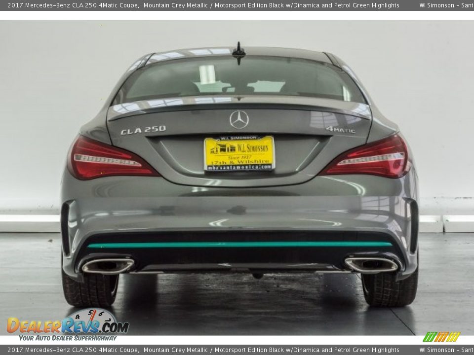 2017 Mercedes-Benz CLA 250 4Matic Coupe Mountain Grey Metallic / Motorsport Edition Black w/Dinamica and Petrol Green Highlights Photo #4