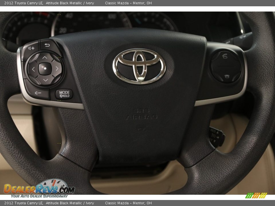 2012 Toyota Camry LE Attitude Black Metallic / Ivory Photo #7