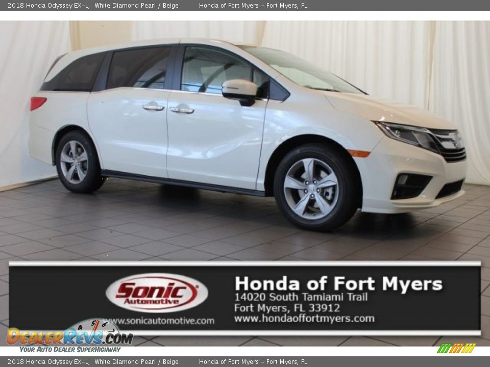 2018 Honda Odyssey EX-L White Diamond Pearl / Beige Photo #1