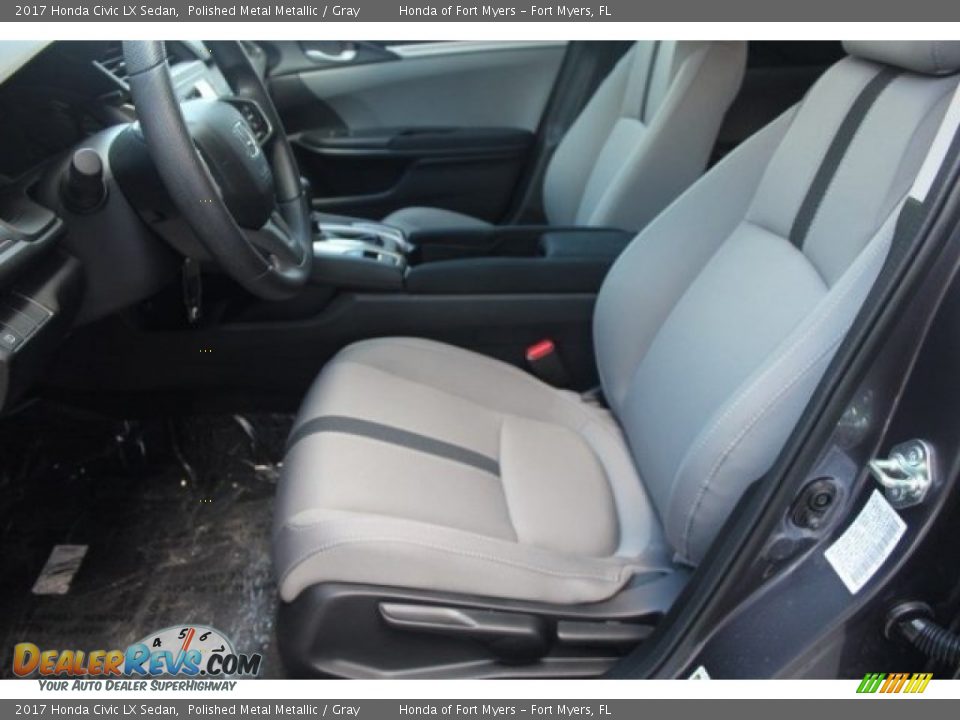 2017 Honda Civic LX Sedan Polished Metal Metallic / Gray Photo #10