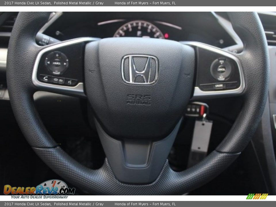 2017 Honda Civic LX Sedan Polished Metal Metallic / Gray Photo #12