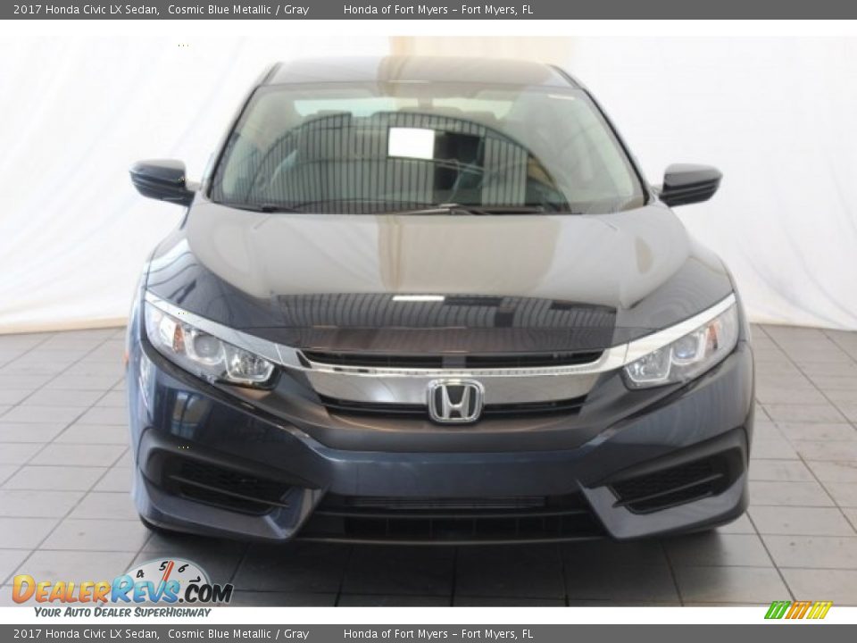 2017 Honda Civic LX Sedan Cosmic Blue Metallic / Gray Photo #3