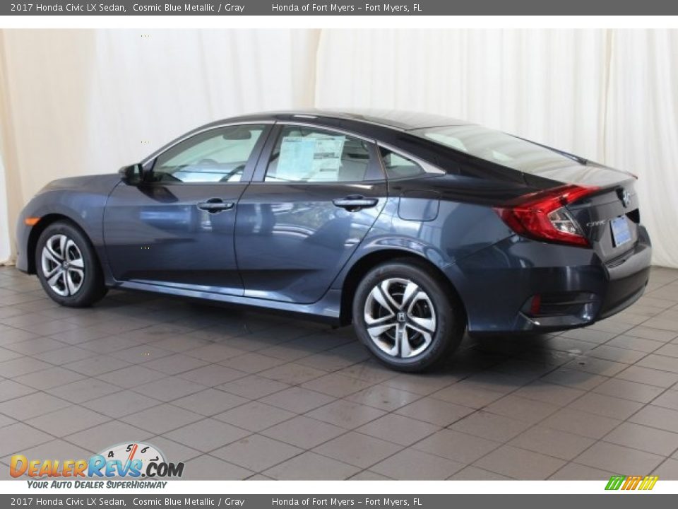 2017 Honda Civic LX Sedan Cosmic Blue Metallic / Gray Photo #5