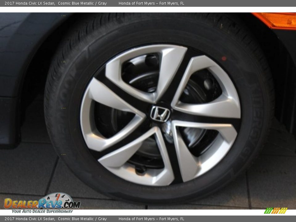 2017 Honda Civic LX Sedan Cosmic Blue Metallic / Gray Photo #7