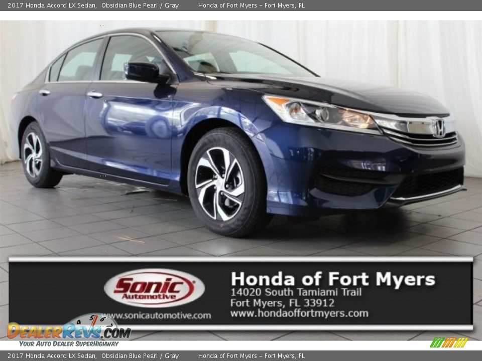 2017 Honda Accord LX Sedan Obsidian Blue Pearl / Gray Photo #1
