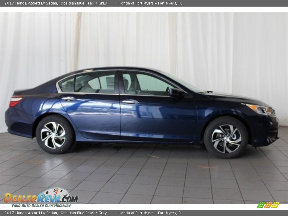 2017 Honda Accord LX Sedan Obsidian Blue Pearl / Gray Photo #3