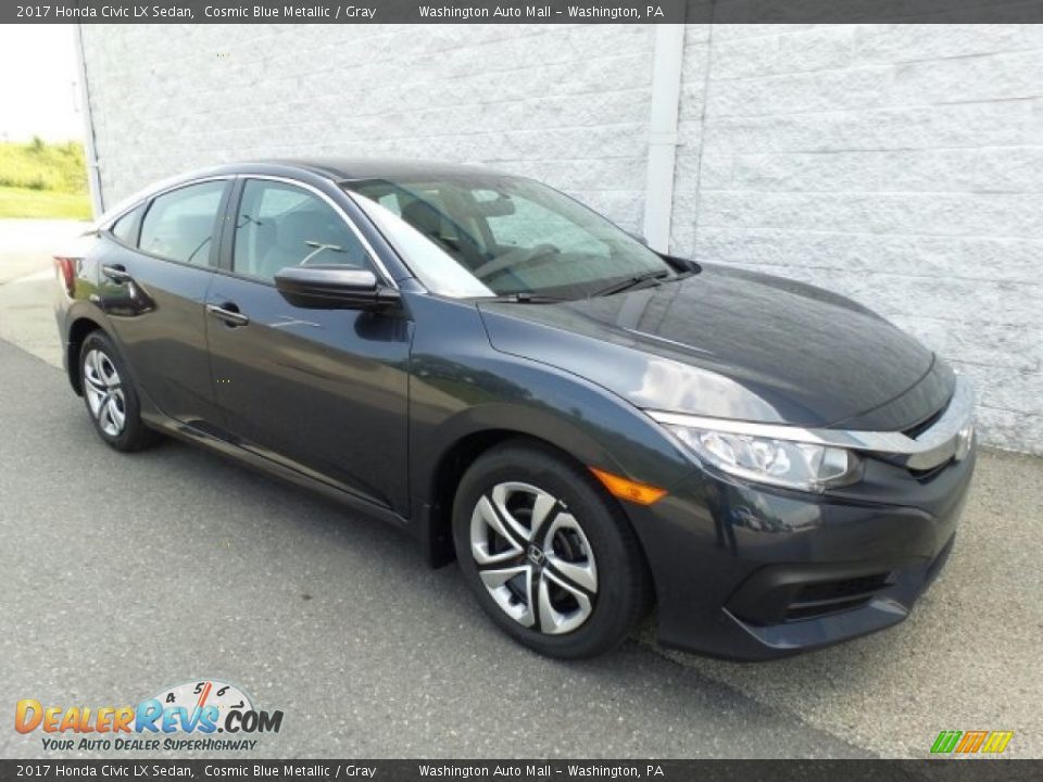 2017 Honda Civic LX Sedan Cosmic Blue Metallic / Gray Photo #1