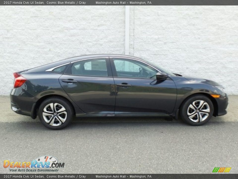 2017 Honda Civic LX Sedan Cosmic Blue Metallic / Gray Photo #2