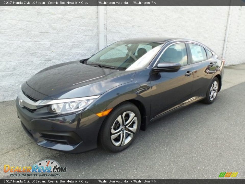 2017 Honda Civic LX Sedan Cosmic Blue Metallic / Gray Photo #5