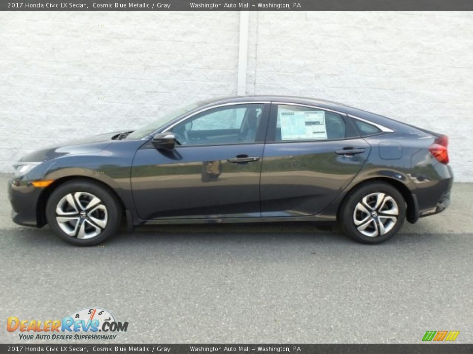 2017 Honda Civic LX Sedan Cosmic Blue Metallic / Gray Photo #6