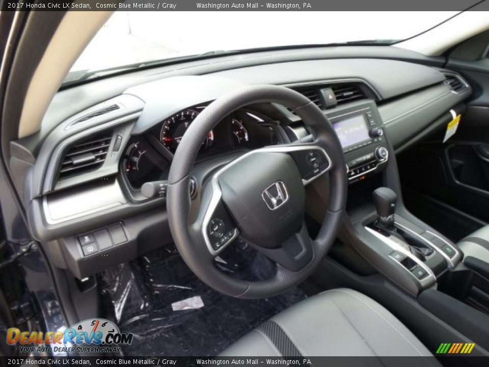 2017 Honda Civic LX Sedan Cosmic Blue Metallic / Gray Photo #9