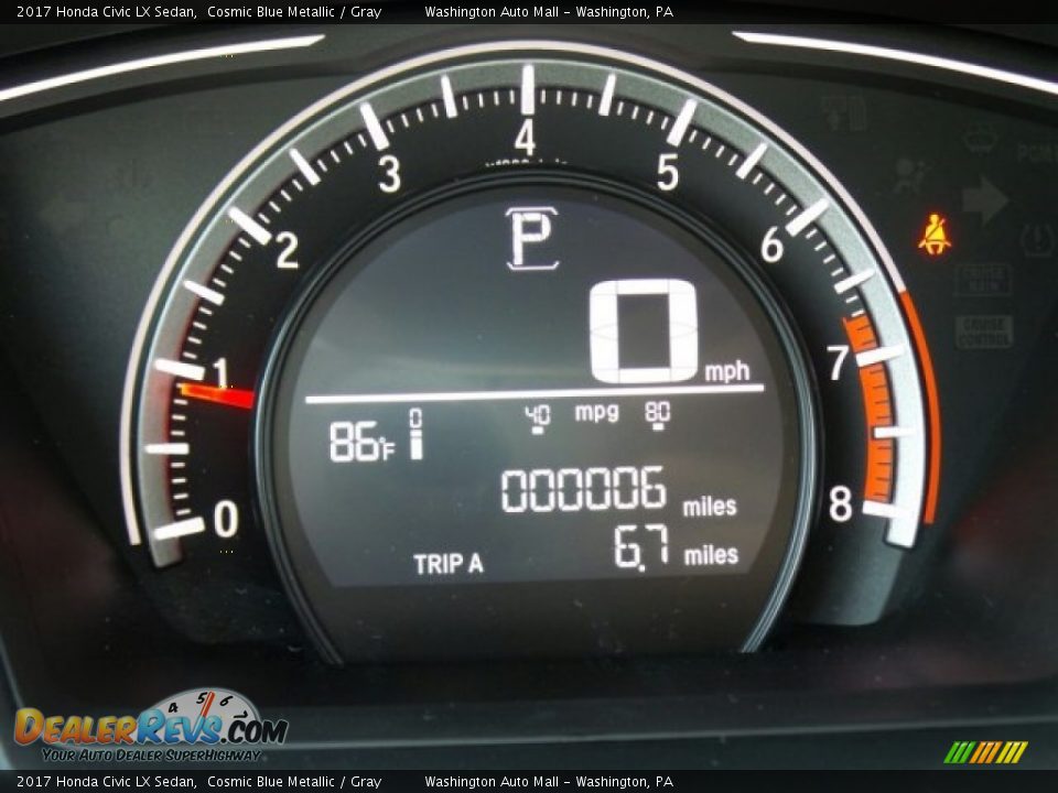 2017 Honda Civic LX Sedan Cosmic Blue Metallic / Gray Photo #16