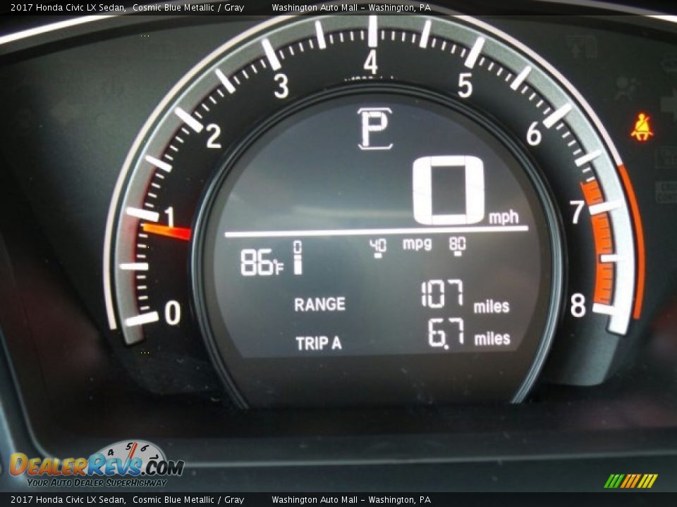 2017 Honda Civic LX Sedan Cosmic Blue Metallic / Gray Photo #17