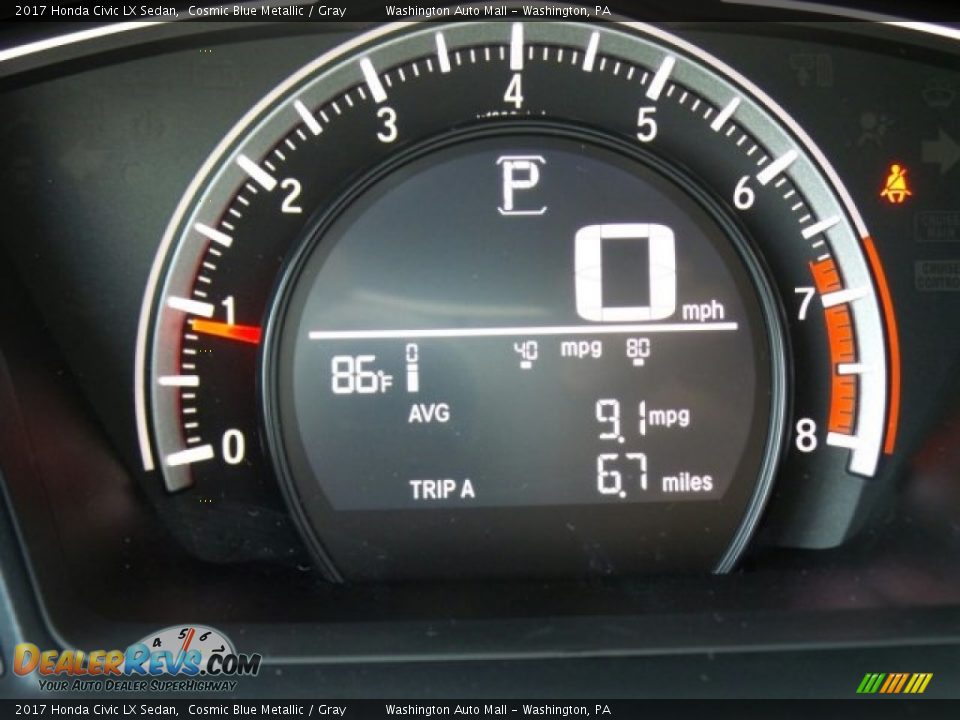 2017 Honda Civic LX Sedan Cosmic Blue Metallic / Gray Photo #18