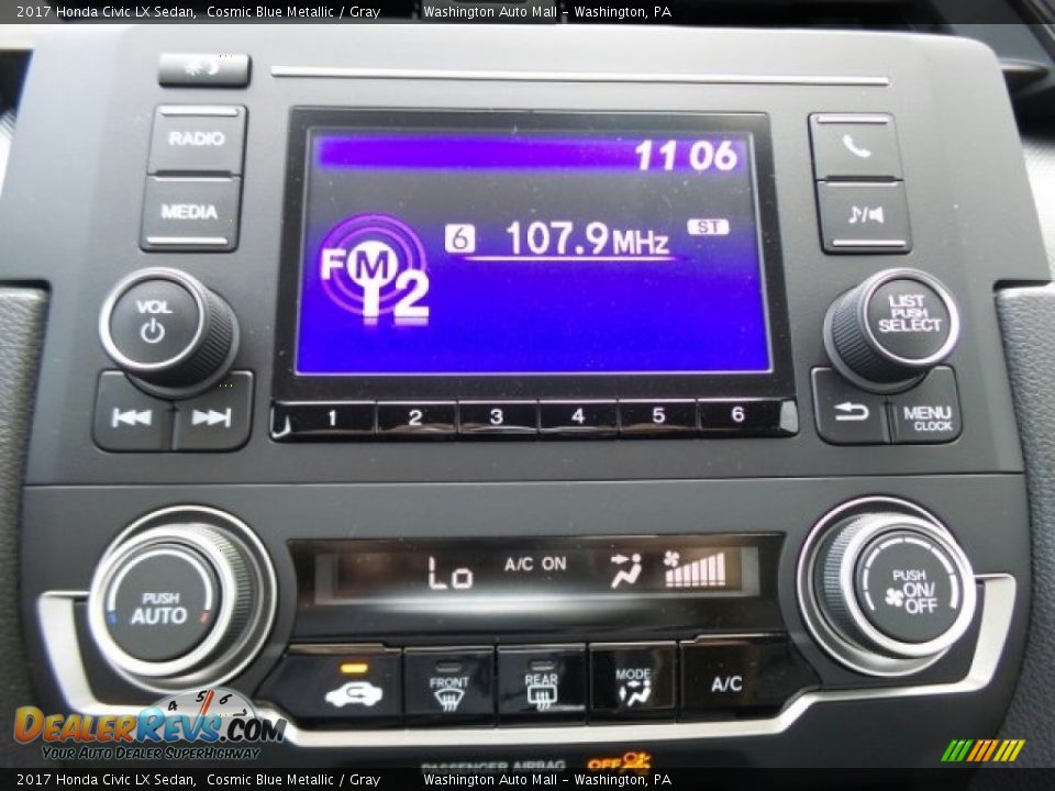 2017 Honda Civic LX Sedan Cosmic Blue Metallic / Gray Photo #23