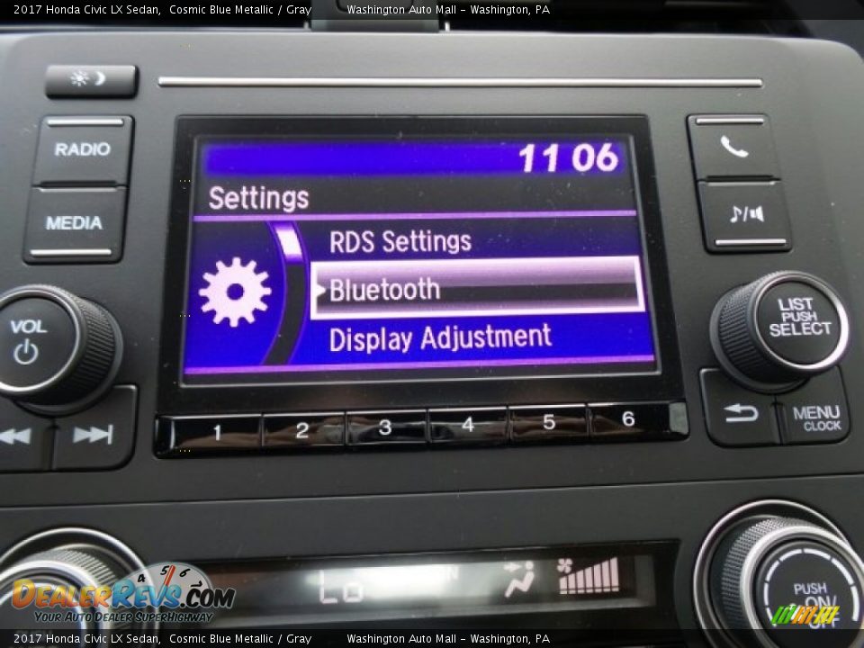 2017 Honda Civic LX Sedan Cosmic Blue Metallic / Gray Photo #25