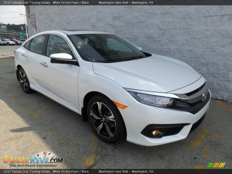 2017 Honda Civic Touring Sedan White Orchid Pearl / Black Photo #1