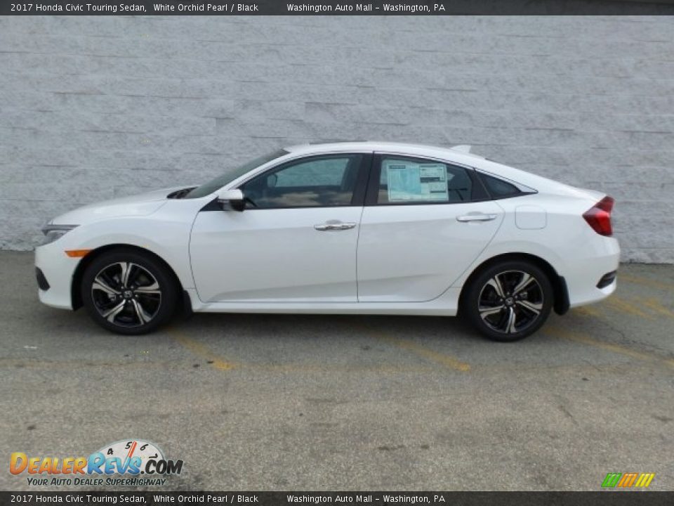2017 Honda Civic Touring Sedan White Orchid Pearl / Black Photo #6