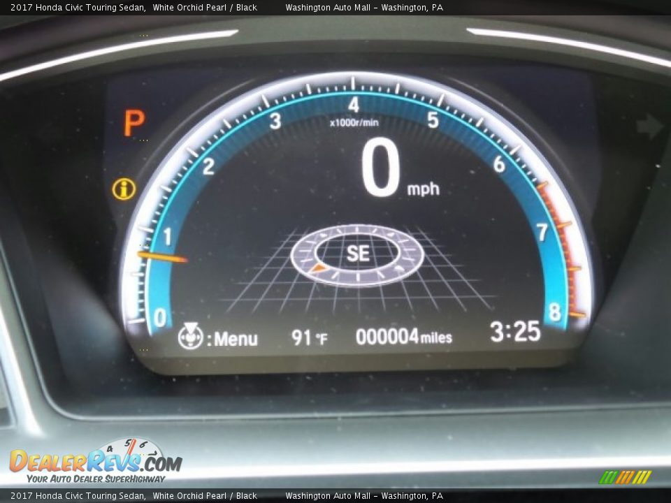 2017 Honda Civic Touring Sedan White Orchid Pearl / Black Photo #20