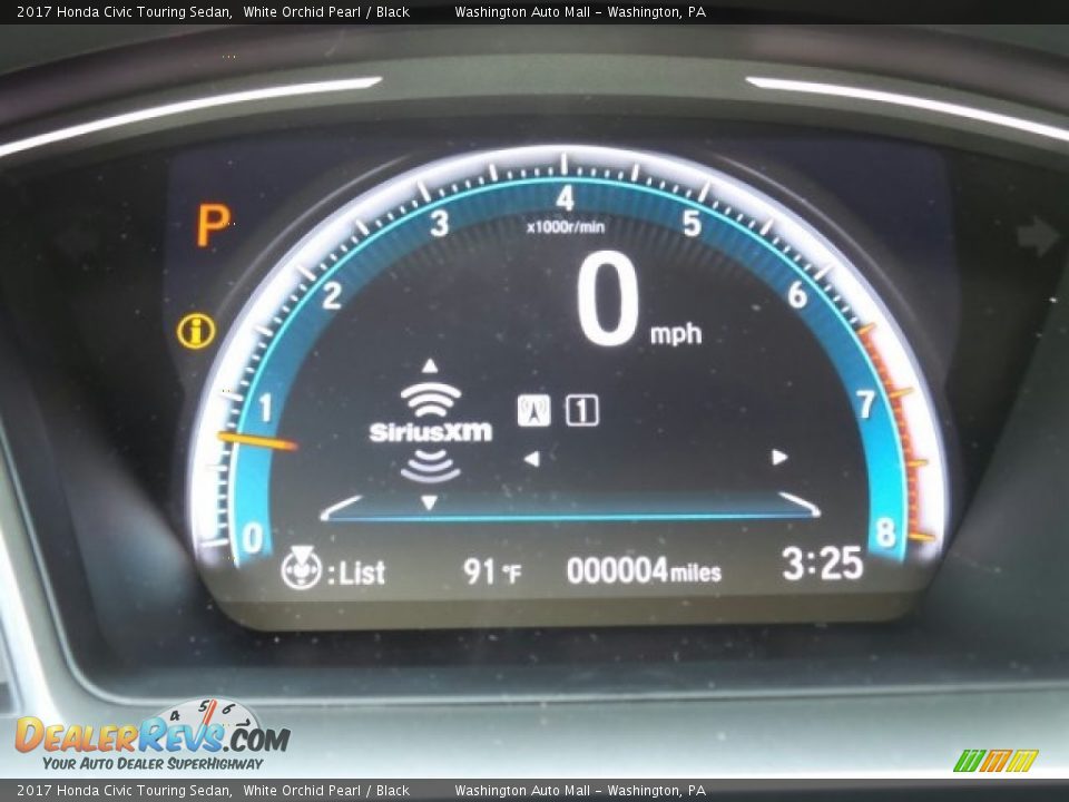 2017 Honda Civic Touring Sedan White Orchid Pearl / Black Photo #21