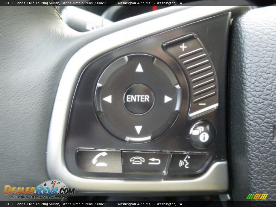 2017 Honda Civic Touring Sedan White Orchid Pearl / Black Photo #22