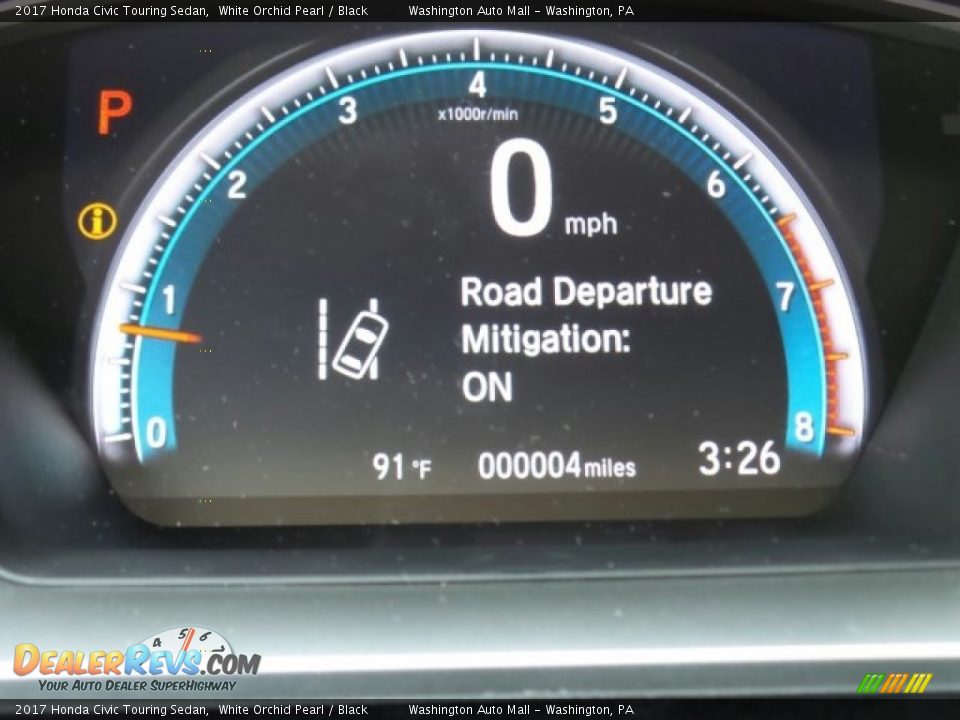 2017 Honda Civic Touring Sedan White Orchid Pearl / Black Photo #26