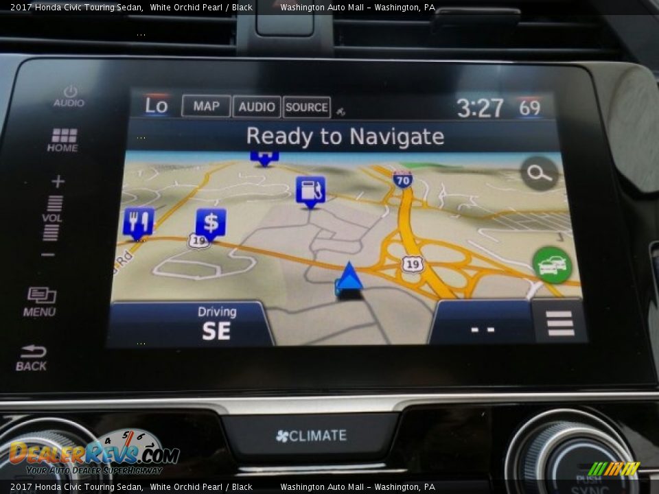 2017 Honda Civic Touring Sedan White Orchid Pearl / Black Photo #29