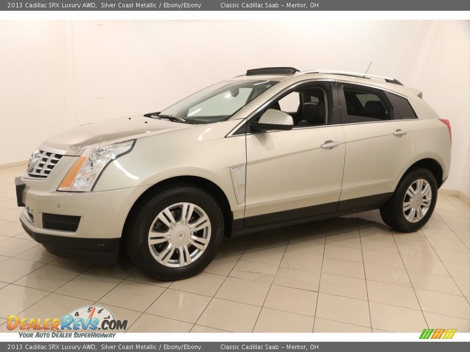 2013 Cadillac SRX Luxury AWD Silver Coast Metallic / Ebony/Ebony Photo #3