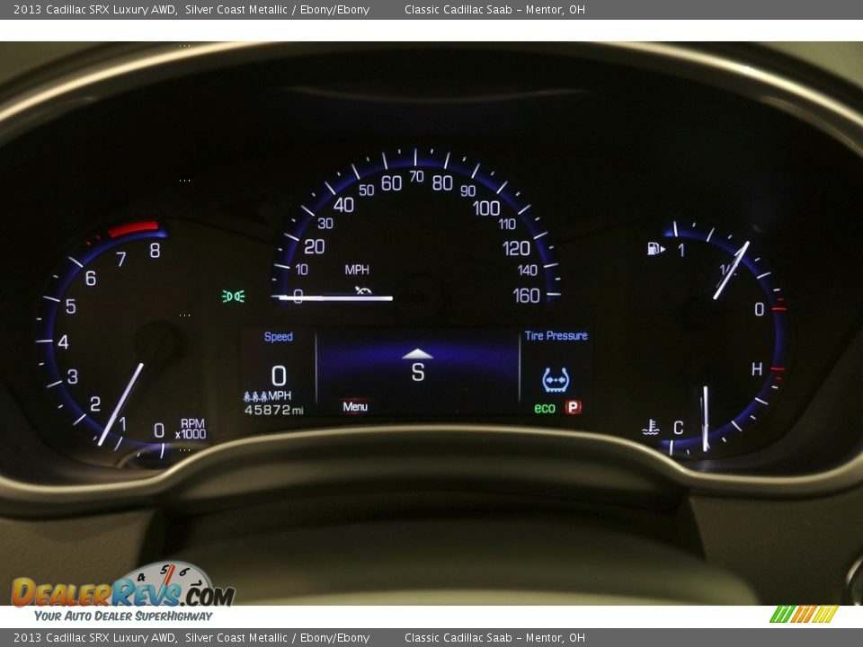 2013 Cadillac SRX Luxury AWD Silver Coast Metallic / Ebony/Ebony Photo #7