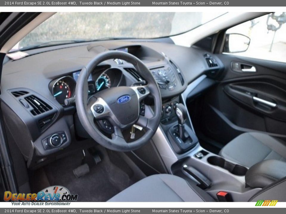 2014 Ford Escape SE 2.0L EcoBoost 4WD Tuxedo Black / Medium Light Stone Photo #10