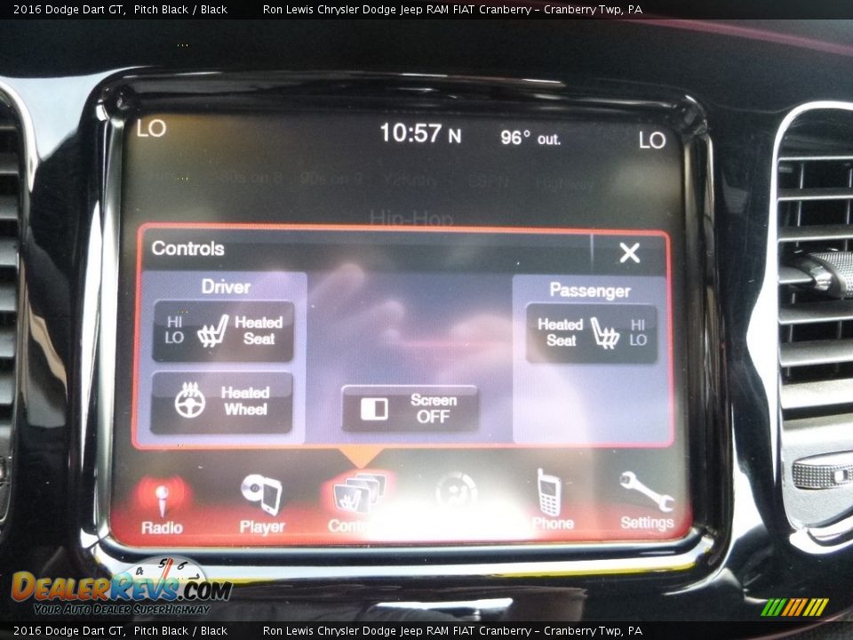 2016 Dodge Dart GT Pitch Black / Black Photo #18