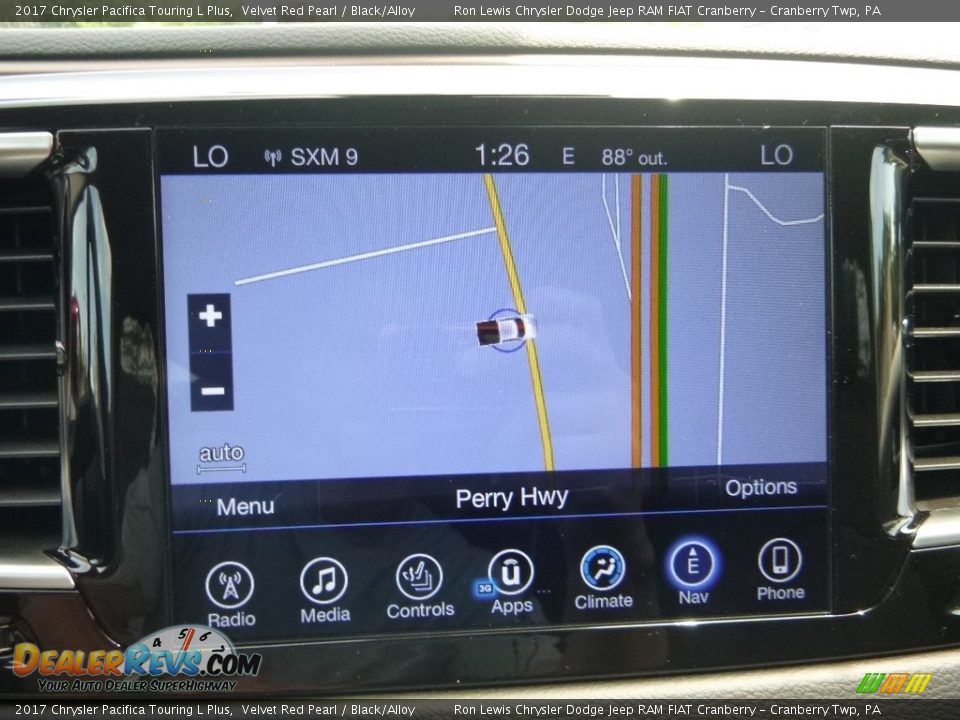 2017 Chrysler Pacifica Touring L Plus Velvet Red Pearl / Black/Alloy Photo #20