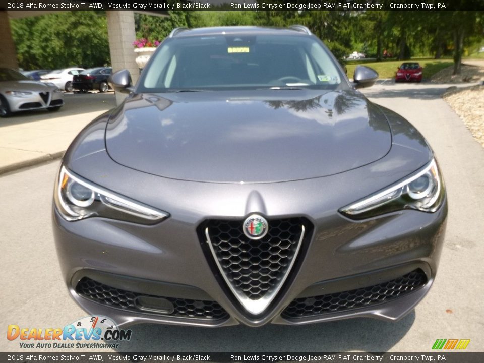 2018 Alfa Romeo Stelvio Ti AWD Vesuvio Gray Metallic / Black/Black Photo #12