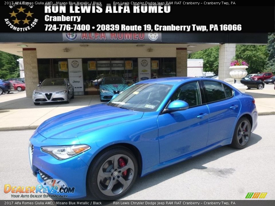 2017 Alfa Romeo Giulia AWD Misano Blue Metallic / Black Photo #1