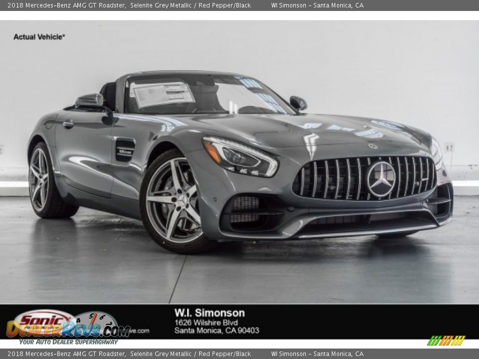 2018 Mercedes-Benz AMG GT Roadster Selenite Grey Metallic / Red Pepper/Black Photo #1