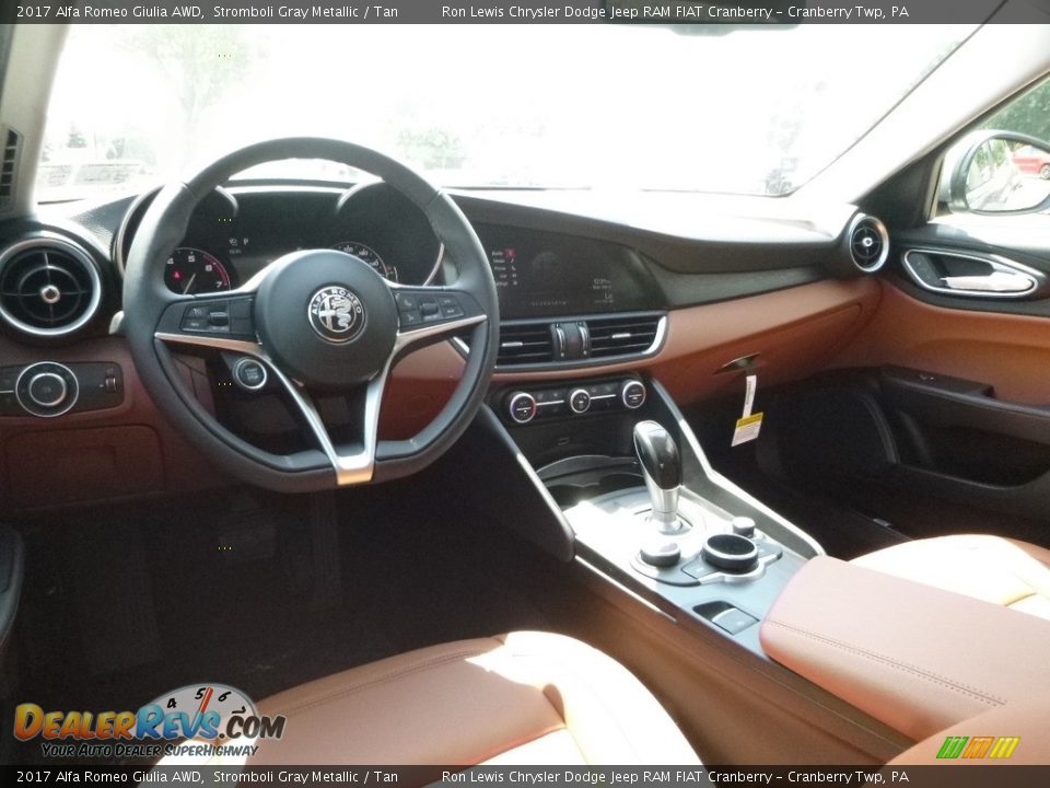 2017 Alfa Romeo Giulia AWD Stromboli Gray Metallic / Tan Photo #19