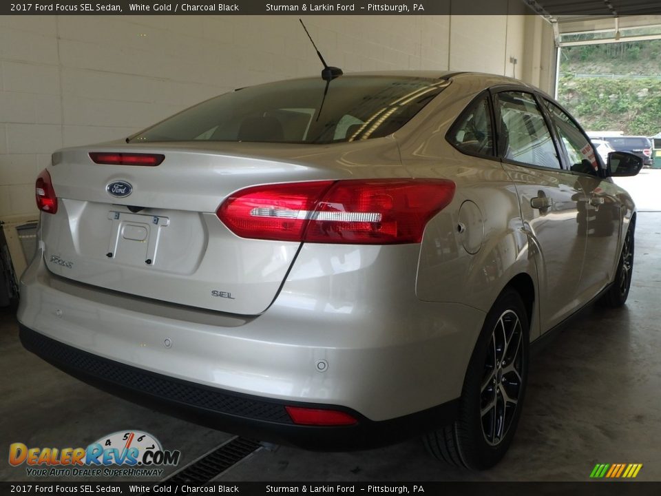 2017 Ford Focus SEL Sedan White Gold / Charcoal Black Photo #2