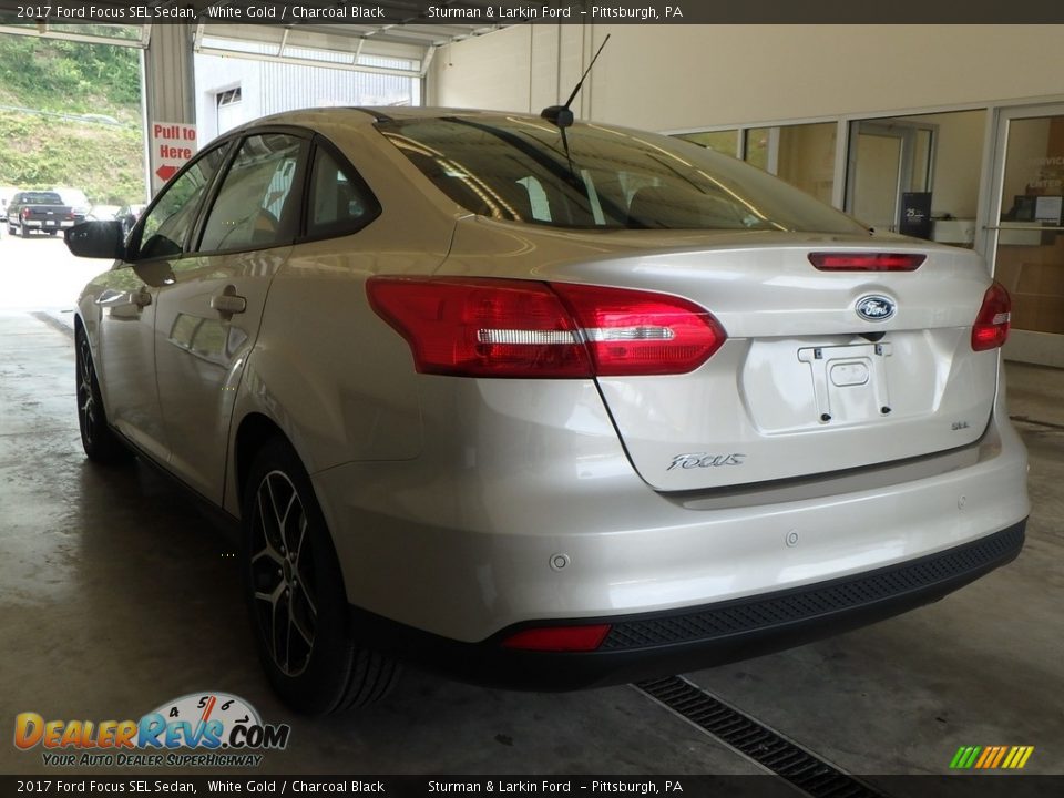2017 Ford Focus SEL Sedan White Gold / Charcoal Black Photo #3