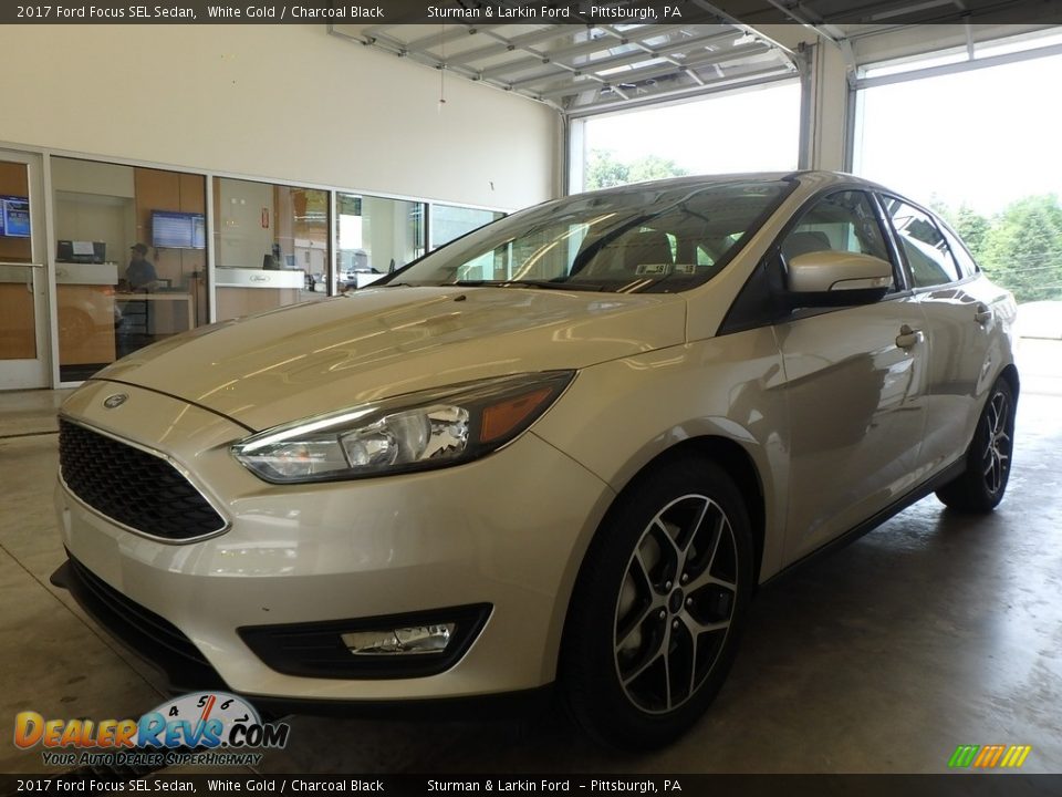 2017 Ford Focus SEL Sedan White Gold / Charcoal Black Photo #4
