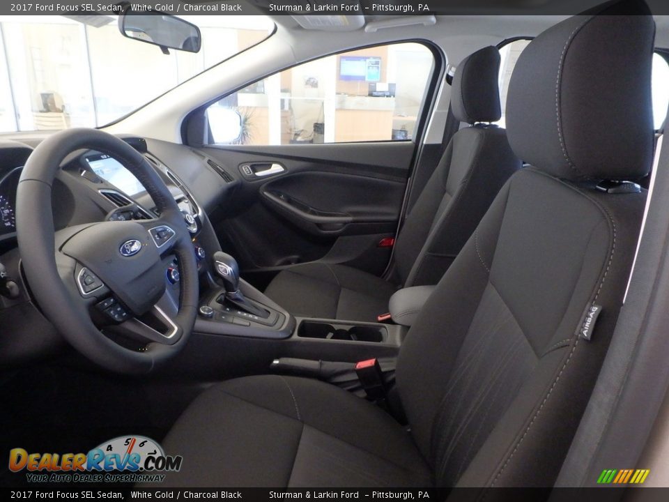 2017 Ford Focus SEL Sedan White Gold / Charcoal Black Photo #6