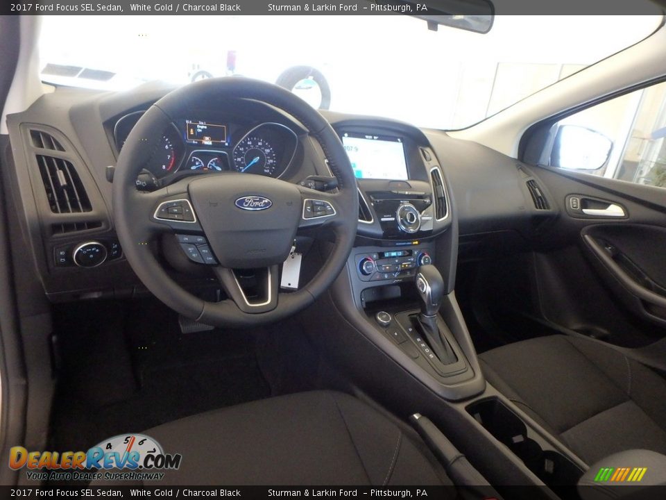 2017 Ford Focus SEL Sedan White Gold / Charcoal Black Photo #8