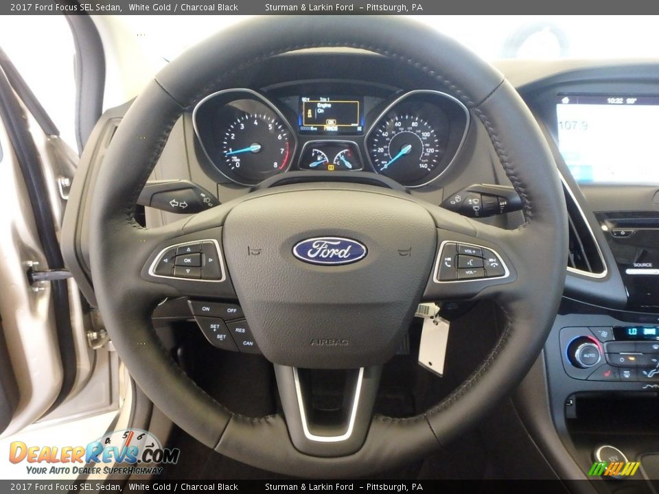 2017 Ford Focus SEL Sedan White Gold / Charcoal Black Photo #15