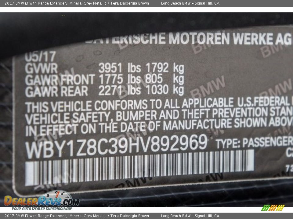 2017 BMW i3 with Range Extender Mineral Grey Metallic / Tera Dalbergia Brown Photo #11