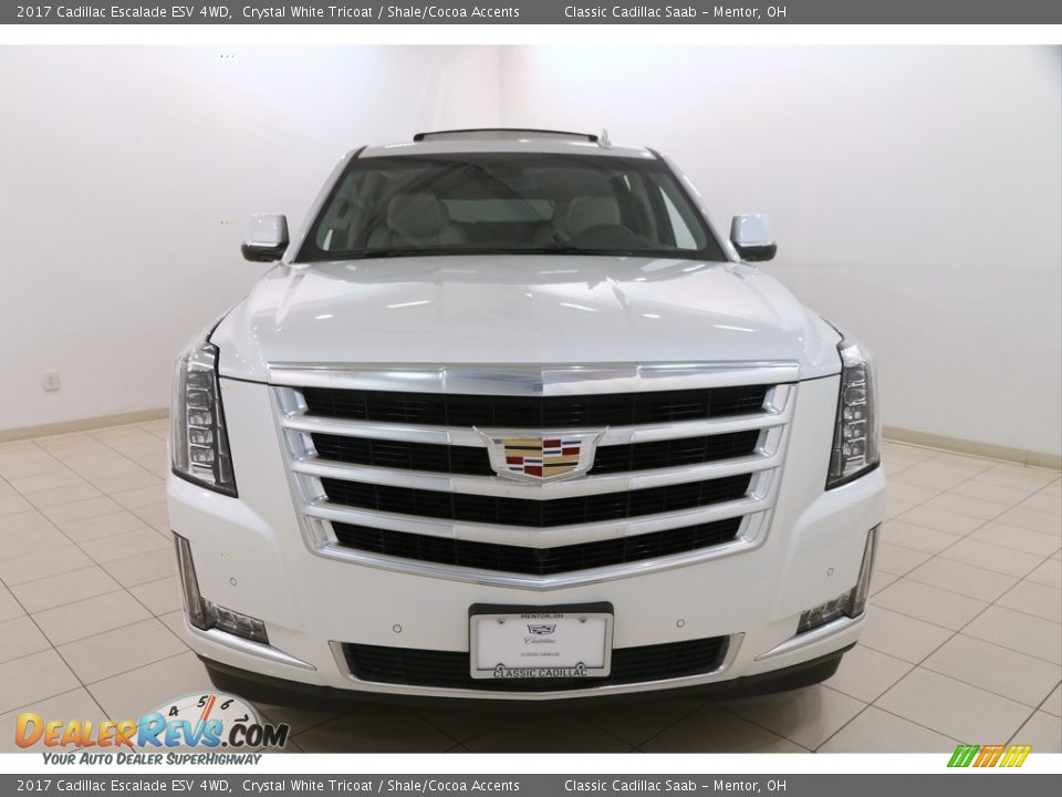 2017 Cadillac Escalade ESV 4WD Crystal White Tricoat / Shale/Cocoa Accents Photo #2