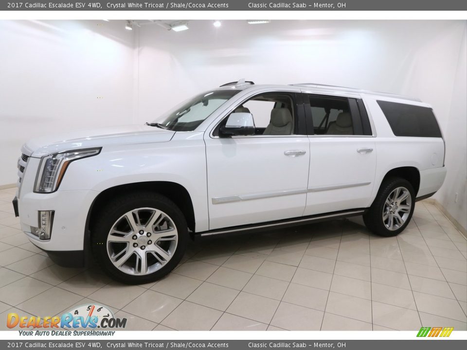 Crystal White Tricoat 2017 Cadillac Escalade ESV 4WD Photo #3
