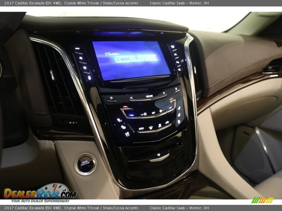 2017 Cadillac Escalade ESV 4WD Crystal White Tricoat / Shale/Cocoa Accents Photo #6